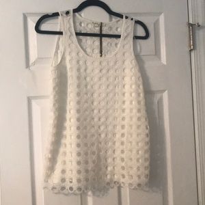 Off white eyelet tank